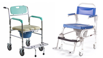 Linha completa de cadeiras de banho para adultos e obesos. Barras de apoio, almofadas higiênicas para maior segurança e comodidade